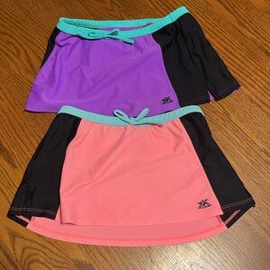 2 Pink and Purple Swimsuit Cover Shorts Size 8 (Girls)
